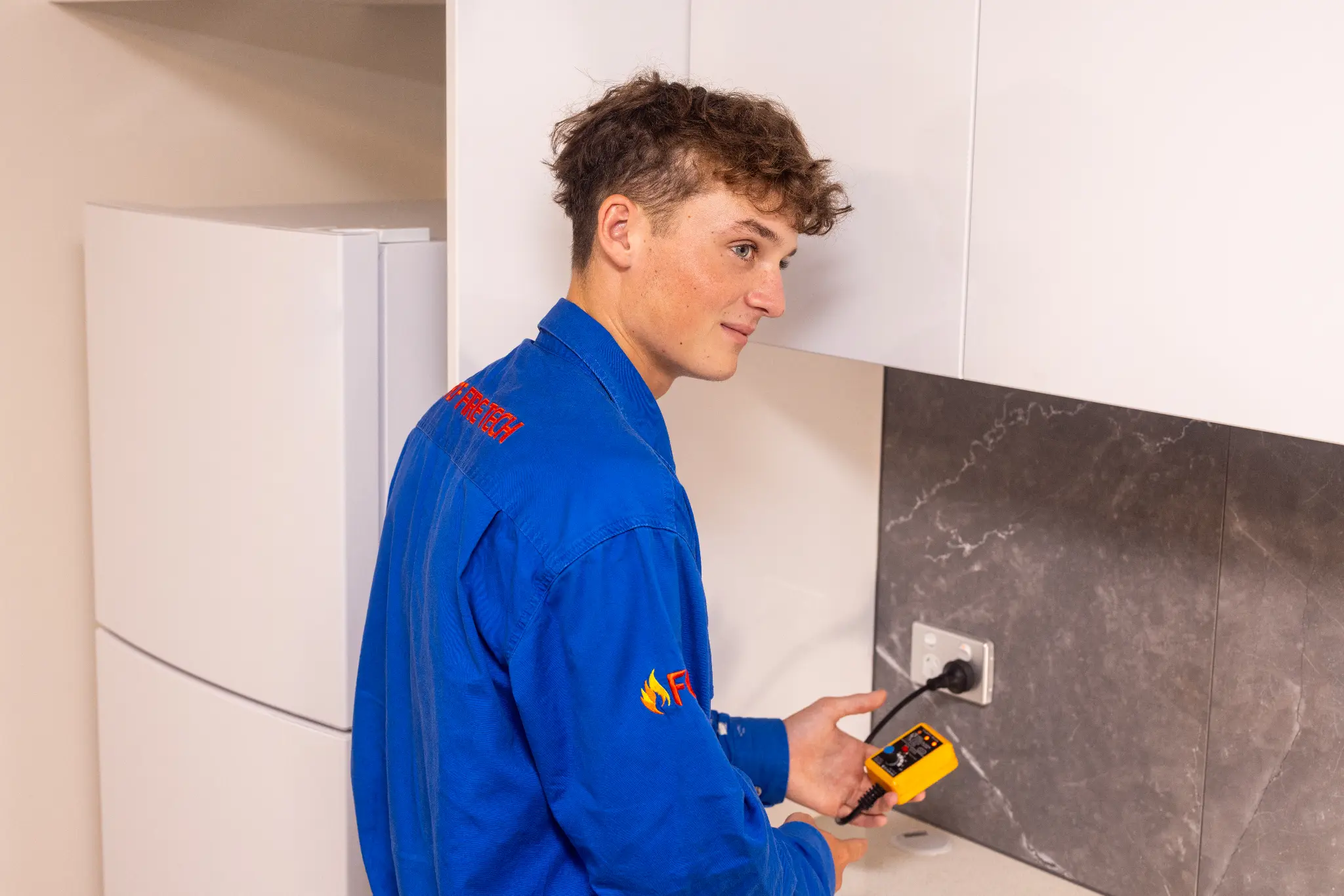 FCF technician testing power point